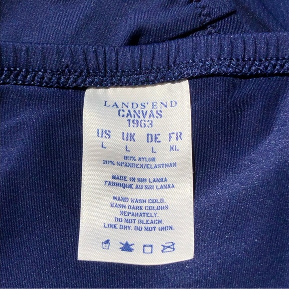 Lands End Canvas 1963 Women’s Swimsuit Bathing Suit Swim Skirt Bottom Navy L - Picture 6 of 7